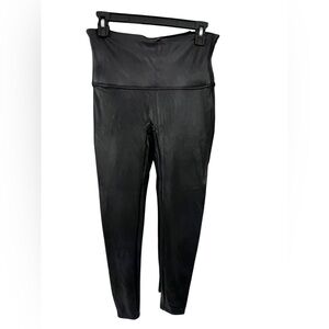 SPANX Black Faux Leather Shaping Leggings
